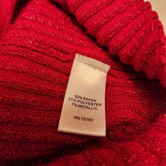Red Sparkling Ribbed Sweater - Picture 10 of 13